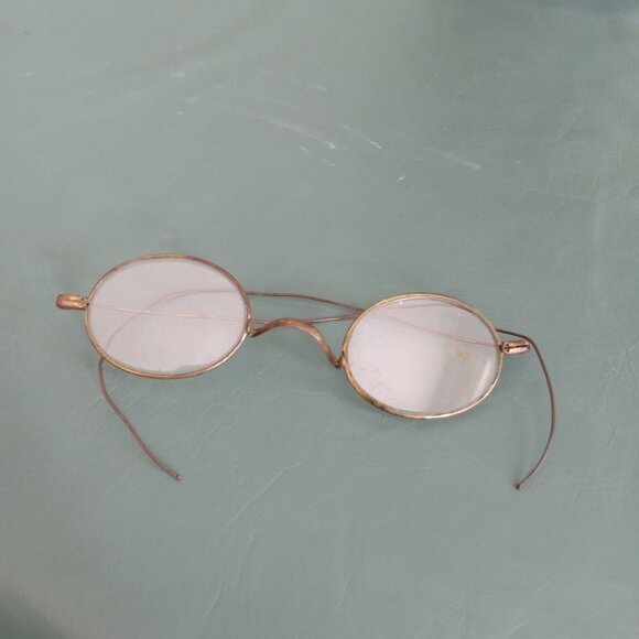 Antique Unisex Round Wire Eyeglass Frames Reading Glasses Spectacle Collector Di - Picture 3 of 9